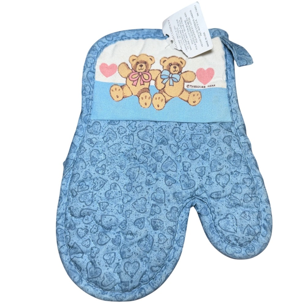 Vintage Tienshan Theodore Bear Oven Mitt NOS Cecil Saydah Teddy Bear Kitchen USA